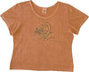 Organic Cotton Clay Dyed Women's Heart Scoop Neck Shirts - Size: Extra Small