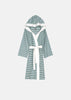 Women's Hooded Striped Lite Weight Jersey Robe