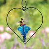 Heart Shaped Hummingbird Feeder - glass color varies