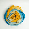 Golden Horizon pure cashmere scarf draped shawl-style