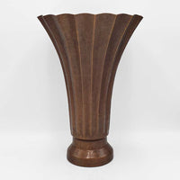 Hand-hammered Fluted Copper Vase