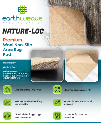 Earth Weave Nature-Loc Natural Wool Rug Padding