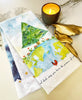 "Love & Light in the Universe" Organic Holiday Kitchen Towel