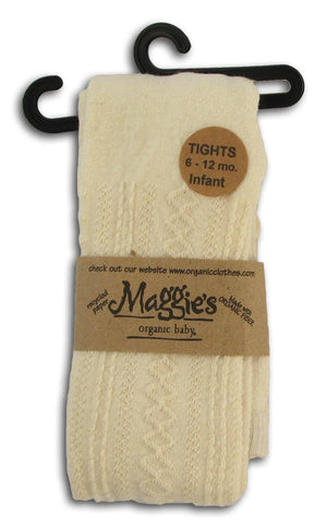 Maggie's Organic Cotton Textured Natural Tights- Infant (0-2yr) and Youth (6-9yr)