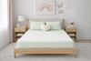 Organic cotton jersey knit fitted sheet and pillowcases
