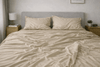 Organic cotton sateen sheets with a smooth, lustrous finish