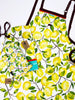 organic cotton lemon themed apron and kitchen towel
