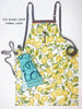 Lemon Dance Organic Cotton Kitchen Towel, Apron, and Oven Mitt