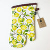 Lemon Dance Organic Cotton Kitchen Towel, Apron, and Oven Mitt