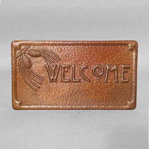 Hand-hammered Copper “Welcome” Plaque