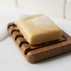 Natural teak wood soap dish for bar soap