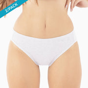 Women's Organic Cotton High Cut Bikini (full back) - 2 Pack