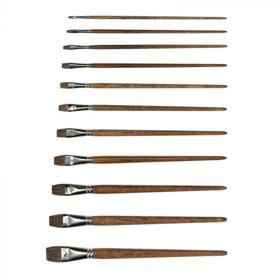 Paint Brushes - Cow Hair - Flat Tip