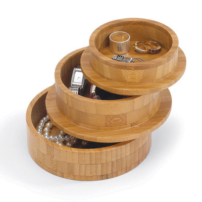 Bamboo Round Storage Jewelry Box