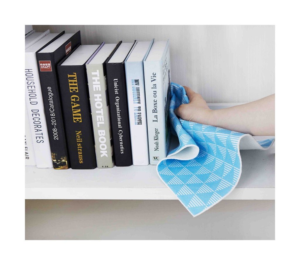 Full Circle Pulp Friction - Dusting Cloths - Geo Design - Set of 3 - blue, green, and gray