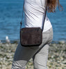 100% hemp canvas shoulder purse with front zipper pocket