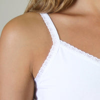 Organic Cotton White Camisoles With Lace (Medium and Extra Large)