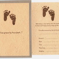 Grow A Note Just - Birth Announcement Cards - natural envelopes - pack of 6 cards