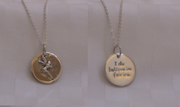 Girls Sterling Silver Fairy Necklace and Earrings