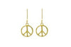 Women's Gold Plated Sterling Silver Small Peace Necklace & Earrings