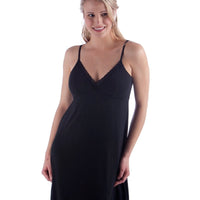 Women's Black Bamboo Lace Nightgown (Size XS 2-4, M 10-12)