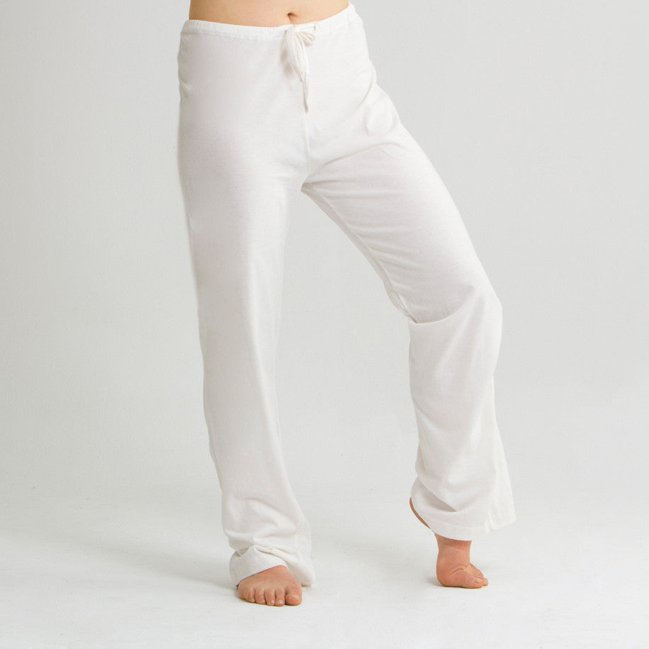 White Cotton Tissue Pants for Women-DP001W –