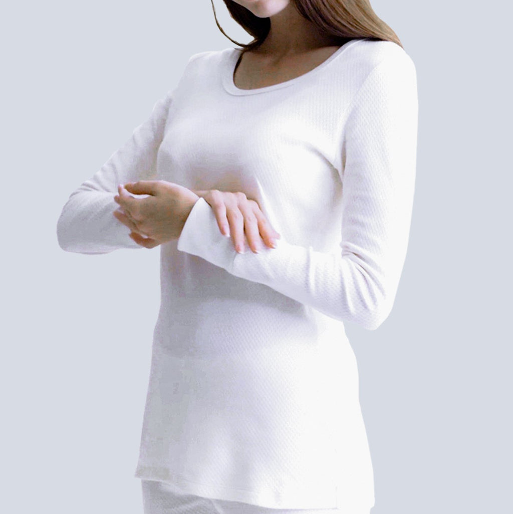 Women's Thermal Tops Long Sleeve Crew Neck Thermal Shirts for Women Fitted  Bottom Pullover T-Shirt Tops,White-S at  Women's Clothing store