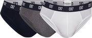Men's 3-Pack CR7 Cristiano Ronaldo Basic Briefs Organic Cotton Blend Multicolor
