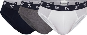 Men's 3-Pack CR7 Cristiano Ronaldo Basic Briefs Organic Cotton Blend Multicolor