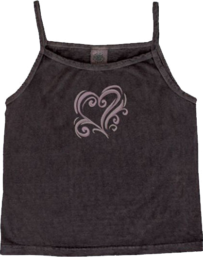 Swirly Heart Organic Cotton Tank Top - Size - XS or M | EcoPlanet