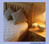 Organic cotton and wool quilting on a natural latex mattress