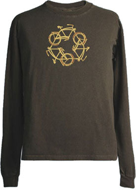 Organic Cotton Unisex ReCycle Long Sleeve T-Shirt in Brown - Size - S, M, XL