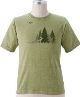Organic Cotton Unisex Moose And Eagle Forest T-Shirt- Size Small