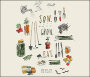 Organic Cotton Sow Grow Eat Repeat Unisex Tee Shirt (Natural)  - Size - L, XXL