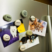 Engraved Beach Pebble Refrigerator Magnets