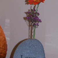 Engraved Stone Vase: Love