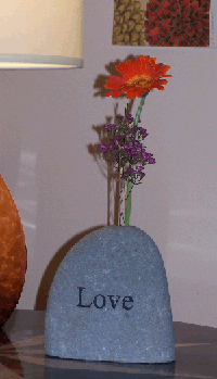 Engraved Stone Vase: Love