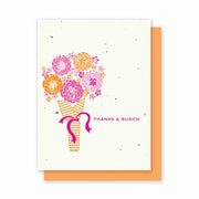 Grow A Note Just - Thanks A Bunch Cards Blank Cards - orange envelopes - pack of 4 cards