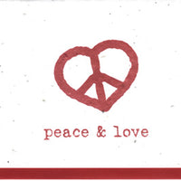Grow A Note Peace & Love Cards - red envelopes - pack of 4 cards