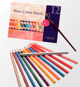 Set of 12 Mercurius Water Color Pencils