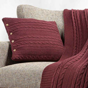 Maggie's Organic Cotton Cable Knit Throws & Pillow Covers