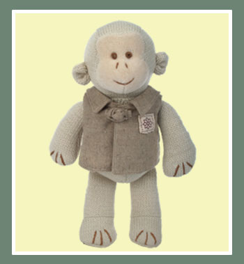 Organic Cotton Knitted Monkey With Outfit