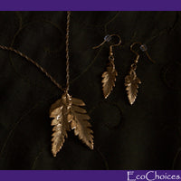 Real Leaves Covered In 18 Karat Gold  Jewelry Sets and Necklaces