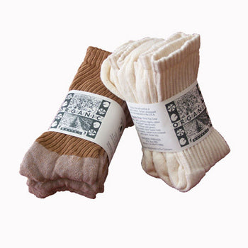 Organic Cotton Adult CREW Socks - Three Packs - Unisex - Men & Women