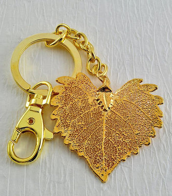 Real Leaf Gold Key Rings